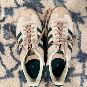 Adidas Cream and Dark Green Sneakers